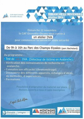 Formation DVA CAF Grenoble Oisans 2015 Formation DVA CAF Grenoble Oisans 2015