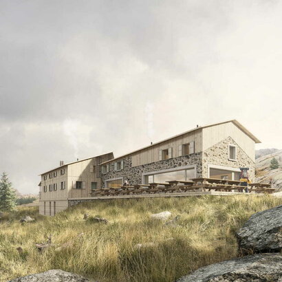 Projection du refuge © Nicola Spinetto Architectes Projection du refuge © Nicola Spinetto Architectes