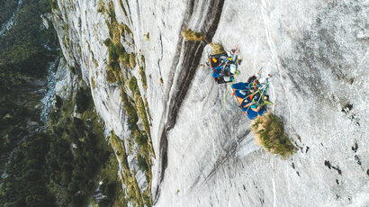 Une soirée aérienne dans la face du Monte Qualido. Une soirée aérienne dans la face du Monte Qualido.