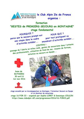 Srage premier secours en montagne Srage premier secours en montagne